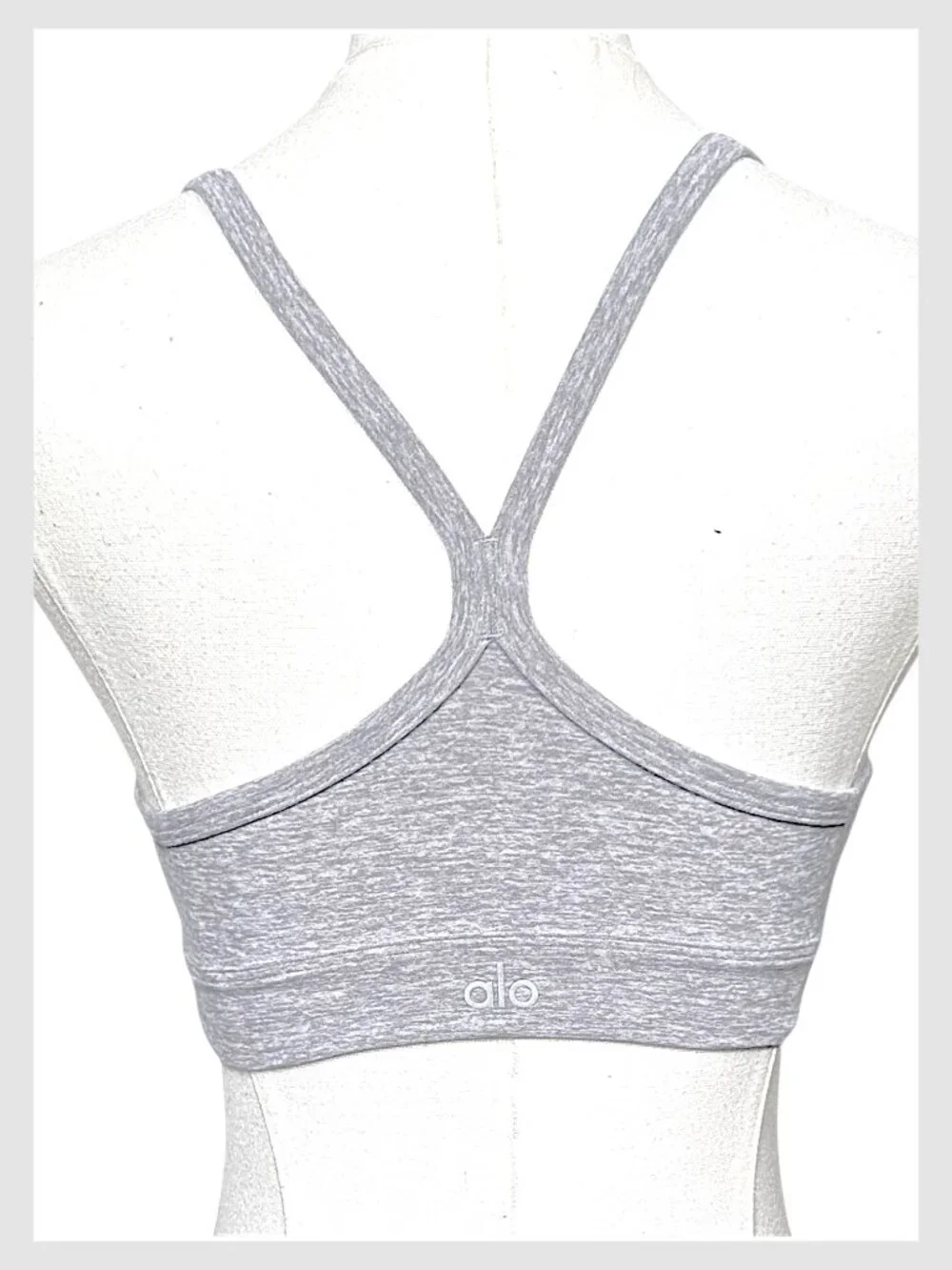 Alo Yoga Alosoft Sports Bra Gray Strappy Seamless XS